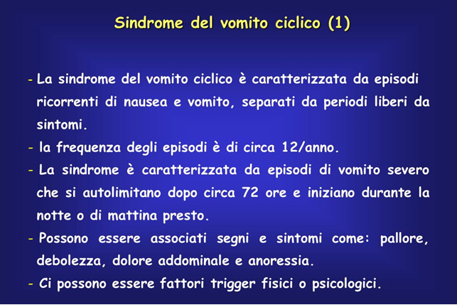 sindrome del vomito ciclico